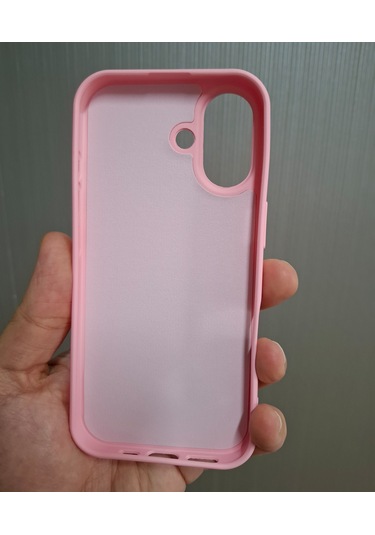 İphone 17 Uyumlu Logolu İçi Kadife Silikon Lansman Kılıf Pembe