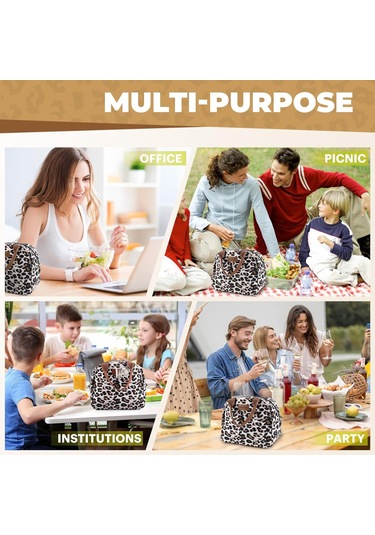 Teltree Büyük Kapasiteli Kaplan Desenli Isı Yalıtımlı Oxford Beşik Çanta - 6-8 Saat Isı/soguk Saklama, Dış Mekan Piknik Ofis Çantası