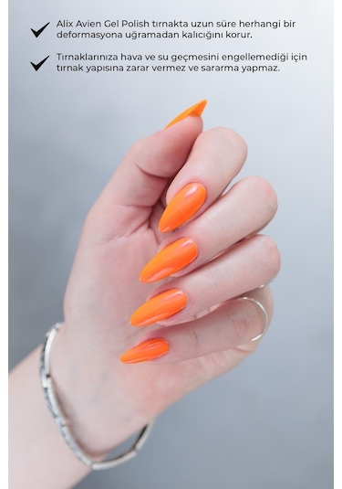 Alix Avien Uv Kalıcı Neon Turuncu Jel Oje 11 Gel Polish 12 Ml