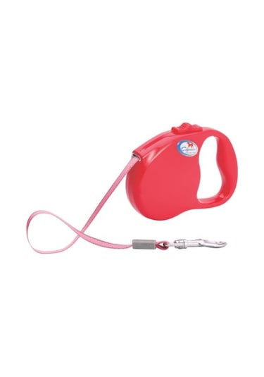 FG29X Otomatik Köpek Gezdirme Tasması Large 5 m. Şerit/41 Kg. Kır Kırmızı