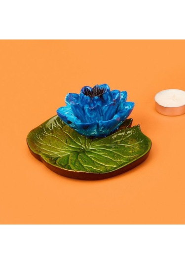 Evidea Deco Lotus Dekoratif Tabak - Mavi - 12 Cm