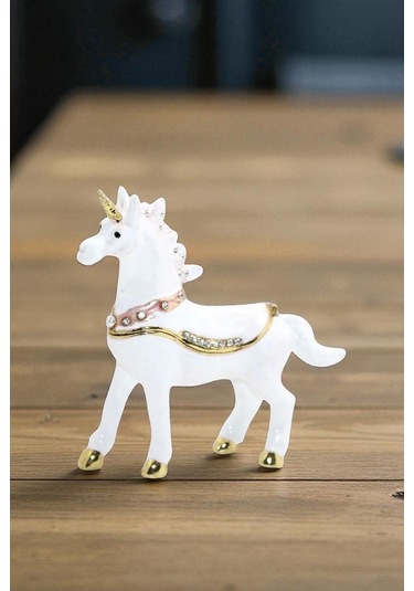 Kristal Taşlı Unicorn Figürü Dekoratif Obje