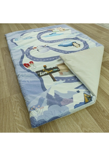 Zooturak Peluş Çocuk Matı Sibirya Kurdu Husky 100cm x 150cm