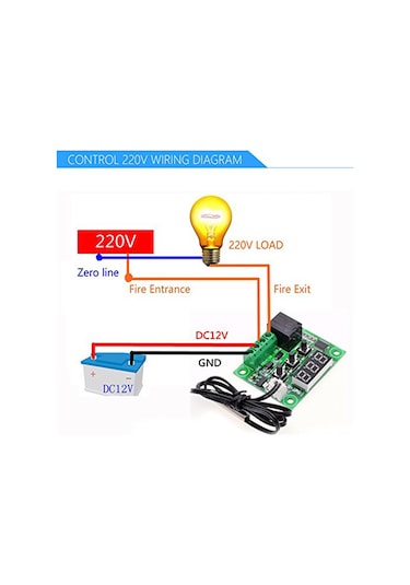 Lemestar W1209 Mikro Sıcaklık Kontrolörü - Yüksek Hassasiyetli Dijital Termostat Paneli İle Led Göstergeli Isıtma/soğutma Ayarı