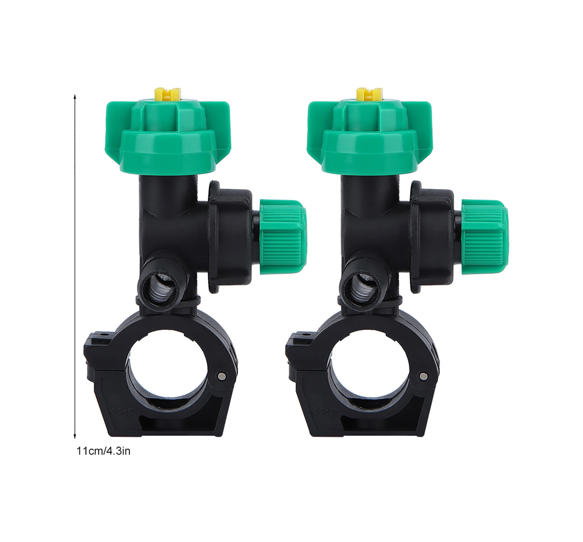 Hangfox Tarım Sprey Aleti: Fan Şeklinde Sprey, Akış Ayarlı Dalgıçlı Nozzle 2 Adet Paket , 25mm Çelik Boru Tutucu, 13mm Su Hortumu Bağlantısı