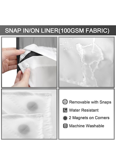 Reedark Siyah Otel Kalitesi Kanca Yok Su Geçirmez Perde Seti - Tıkla Tak Sürdürülebilir Döşeme Ve Havalandırma Paneli Siyah