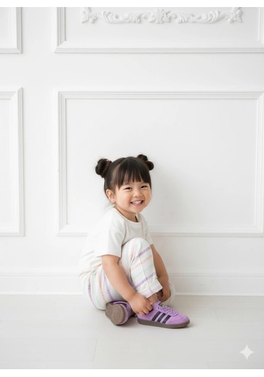 Kız Çocuk Desenli 3 Lü Paket Gündelik Rahat Pantolon Seti 2-7 Yaş Ekru-somon-a.pembe