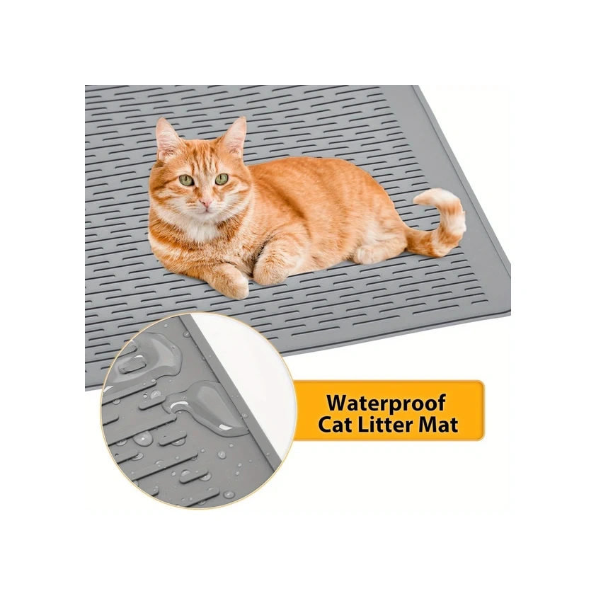 Gateesat 1 Adet Gri Kedi Tuvaleti Pedi, Su Geçirmez Yumuşak Ve Kolay Temizlenen İç Mekan