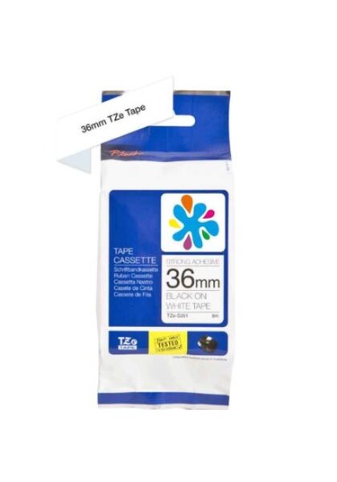 Brother Tze-s261 Beyaz Üzerine Siyah Güçlü Yapışkanlı Laminasyonlu Muadil Etiket 1