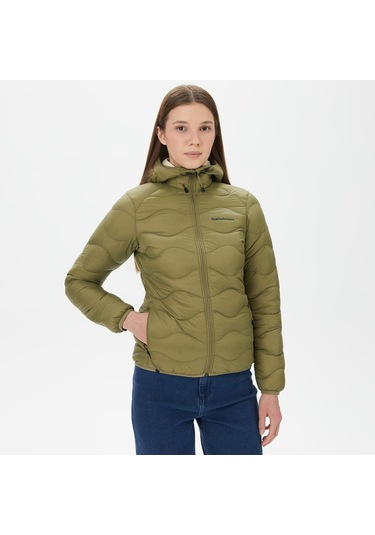 Peak Performance Helium Down Hood Kadın Yeşil Outdoor Mont Düz G79620040 Yeşil