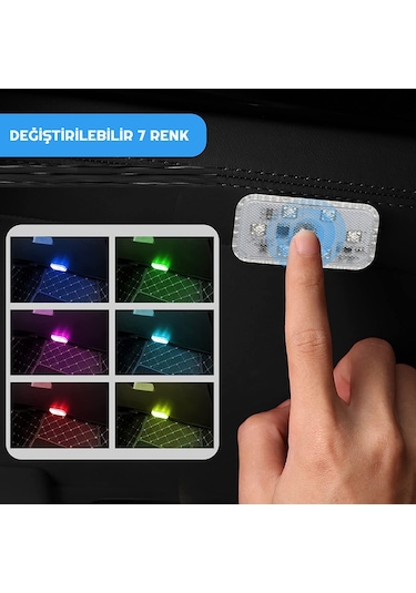 7 Renkli Dokunmatik Sensörlü 6 Led Lamba USB Şarjlı Mıknatıslı