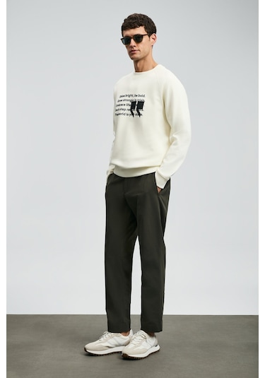 Lufian 112030174 Shadow Erkek Sweatshirt Beyaz