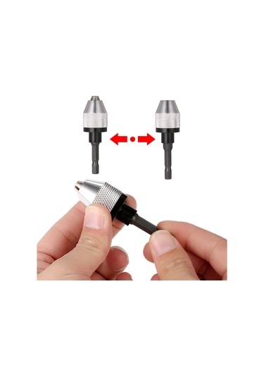 Fosenze Alüminyum Halka Aynalı 0.3-6.5mm Hızlı Değişimli Otomatik Merkezleme Üç Tırnaklı Matkap Mandrili, 6.35mm Hex Shaft Elektromotor Uyumlu