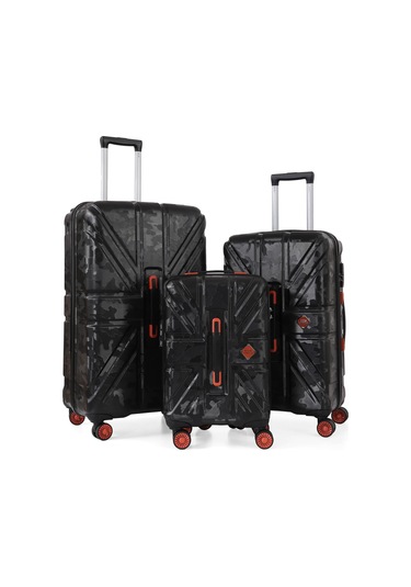 Ççs 5243 Polikarbon & Abs 3 Lü Valiz Seti Siyah