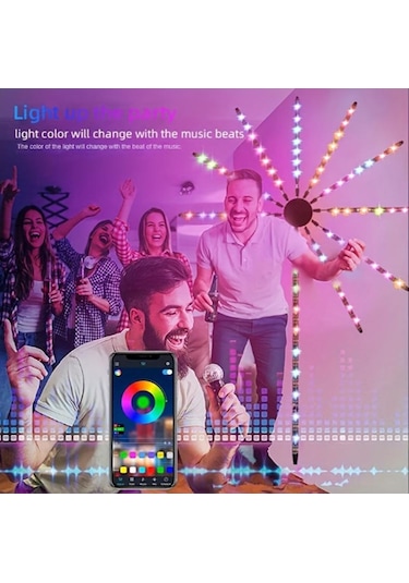 Gökkuşağı Işıkları Led Şerit Rgb Akıllı Dans Işıkları Parti