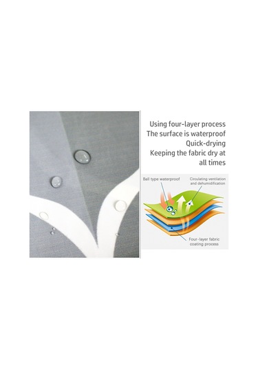 Shineyee Banyo İçin Su Geçirmez 200x200 Cm Kalın Poliester Perde - Basit Damla Desenli 1 Adet + 12 Adet İğne Gri