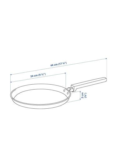 Ikea Mıddagsmat Krep-pankek Tavası 24 Cm Krom - Siyah 1 Parça Gümüş - Siyah