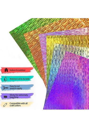 Novahub 30,5 X 100 Cm Illüzyon Lazer Fırçalanmış Parıltılı Altın Vinil Etiket/