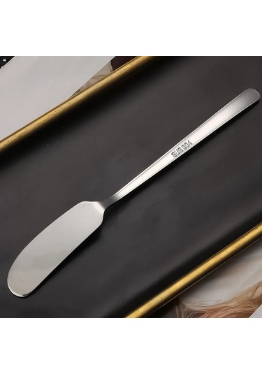 Kangvka 304 Paslanmaz Çelik 2'li Tereyağı / Peynir Sürme Bıçağı - Gümüş Ve Altın Renk Seçenekli, Ev Ve Restoran Kullanıma Uygun Altın - Gümüş