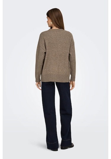 Only Kadın Onlhouston V Yaka Uzun Kollu Yünlü Hırka 15353192 Fındık Fındık