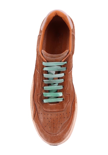 Shoetyle - Taba Hakiki Süet Bağcıklı Erkek Sneaker 666-39-1243 Taba