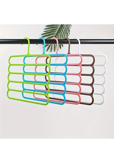 Fochsia 5 Katlı Açık Yeşil Pantolon Etek Ve Fular Askılı Çoklu Kancalı Düzenleme Rafı Açık Yeşil