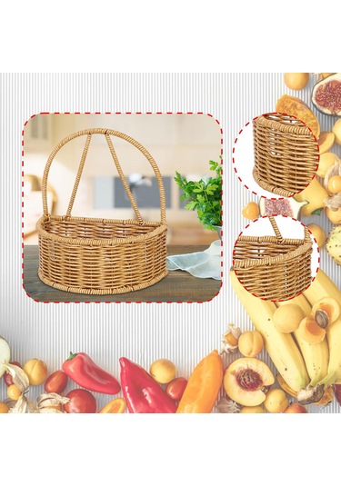 Homyl Ofis Mutfak Dolabı Için Asılı Depolama Sepeti El Dokuma Gösterildiği Gibi