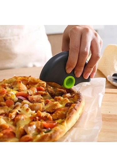 Trendooze Yuvarlak Kırmızı Paslanmaz Çelik Pasta Bıçağı Kapaklı Kek Ekmek Bölücü Gaojunshop01 Kırmızı