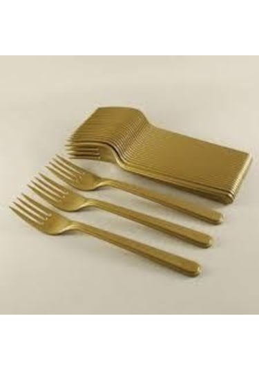 Roll-Up Plastik Gold Parti Çatal 25 Li Pk Altın