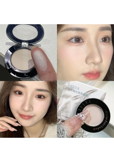 Saf Beyaz Mat Göz Farı Yalan İpekböceği Tozu Yüz Şekillendirme Parlatıcı Tek 02 C01