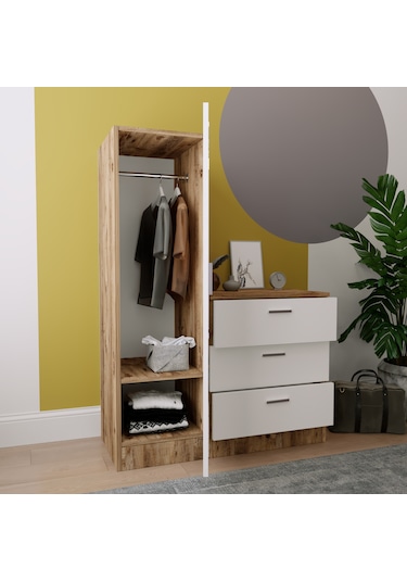 Robinhome Robin Home Alice Aynalı 3 Çekmeceli Şifonyer Aynalı Gardırop Dola