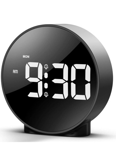 Yenilzd Masa Saati Usb Güç Saat Erteleme Modern.saat Yuvarlak Siy Siyah