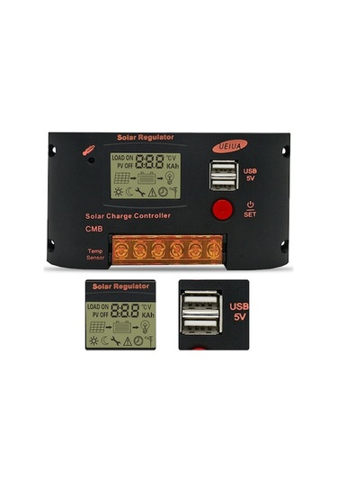 Akıllı Güneş Enerji Kontrol Cihazı Mppt/lcd, Lityum/plombo Akü Uyumlu, 10a, 55v, Çoklu Korumalı, Ev/sokağa Işık Sistemi İçin