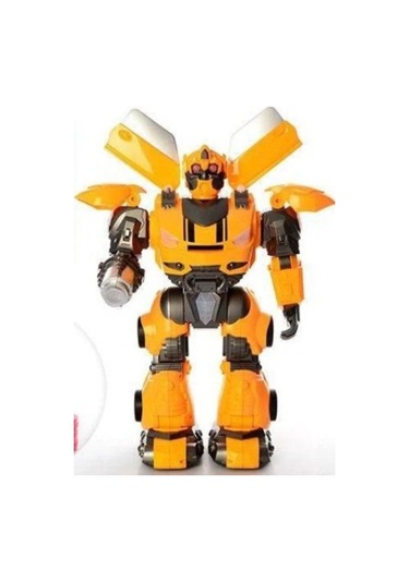Uzaktan Kumandalı Sesli Işıklı Sünger Atarlı Oyuncak Dev Robot Sarı Renk