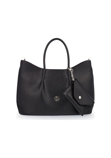 Bilik Deri Logo Detaylı Siyah Kadın El Çantası Riv 147-r Siyah
