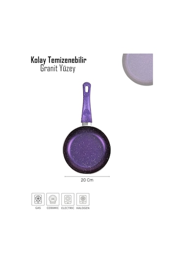 Bonetti Granit Tava - 20 Cm Mor Mor