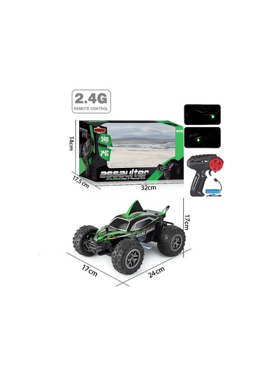 Assaulter 1:18 Yüksek Hızlı Işıklı Köpek Balığı Tasarımlı Uzaktan Kumandalı Rc Araba - Yeşil