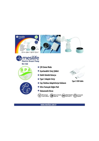Mesilife Yd1132 Elektrikli Göğüs Pompası Süt Pompası
