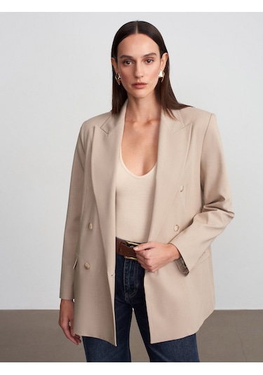 Dilvin 60799 Blazer Ceket-bej