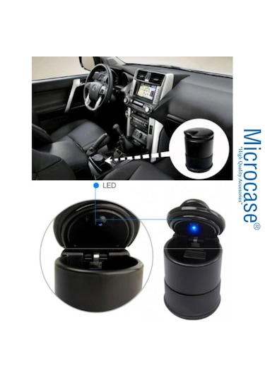 Microcase Oto Araç İçi Led Işıklı Kapaklı Küllük - Al4879