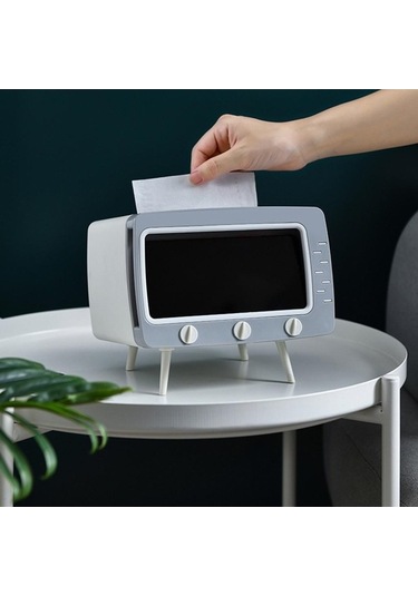 Createtech Beyaz 2'si 1 Arada Doku Kutusu Ofis Masası Kutusu, Yaratıcı Tv Standı