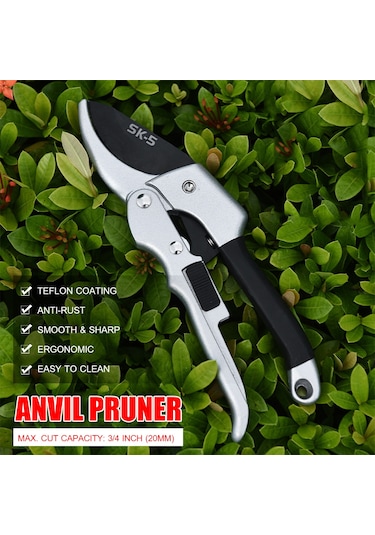 Teltree Bahçe Budama Makası - Sk5 Çelik Bıçaklı, 20mm Dal Kesme Kapasiteli