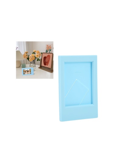 Ximistore9 Fujifilm Instax Mini 3" Fotoğraf Çerçevesi - Taşınabilir Dikey Standlı Abs/pp Materyal - Dormitorio Ofis Dekorasyonu Hediyelik Mavi Açık Güneş Mavisi