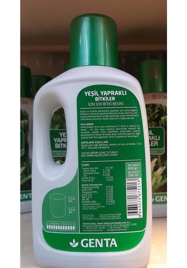 Yeşil Yapraklı Bitkiler İçin Sıvı Besin Sıvı Gübre 500 Ml