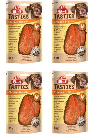 8in1 Tasties Chicken Breast Tavuk Göğsü Köpek Ödülü 4 x 85 G