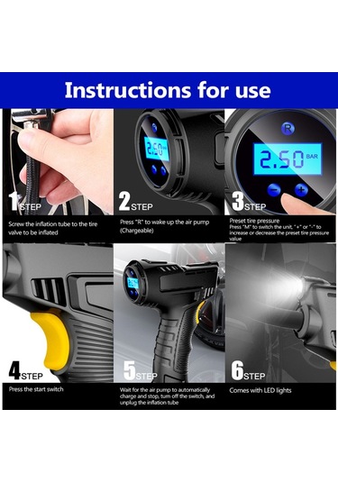 Dinosaurs 120w Kablosuz Araba Hava Kompresörü