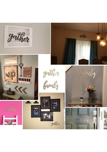 Monyee Klasik Ahşap "aile" Harf Dekoru, Ev Duvar Sanatı, Vintage Stil Duvar Sticker, Model 2 Çok Renkli