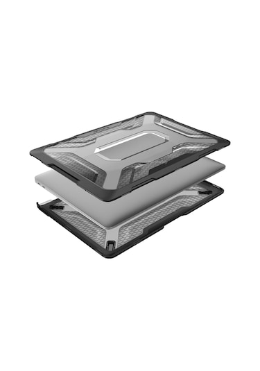 Apple Uyumlu MacBook Air Kılıf Hardcase Touch Id A1932 2018/2019 Outdoor Sc Siyah
