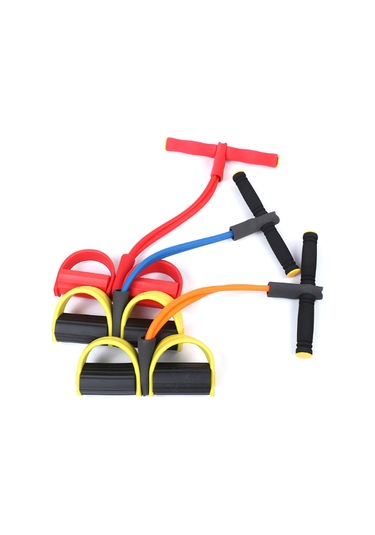 Shineyee Kırmızı Renkli Ayaklı Esnek Kordon Egzersiz Cihazı Kırmızı