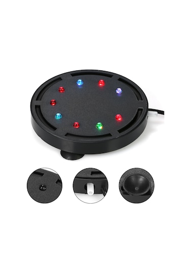 Vkemall Akvaryum Renkli Baloncuk Işığı - Led Dalga Işıklandırıcı, Su Altı Dekorasyonu, Emici Çene, Güvenli Kullanım, Avrupa Plug Q9